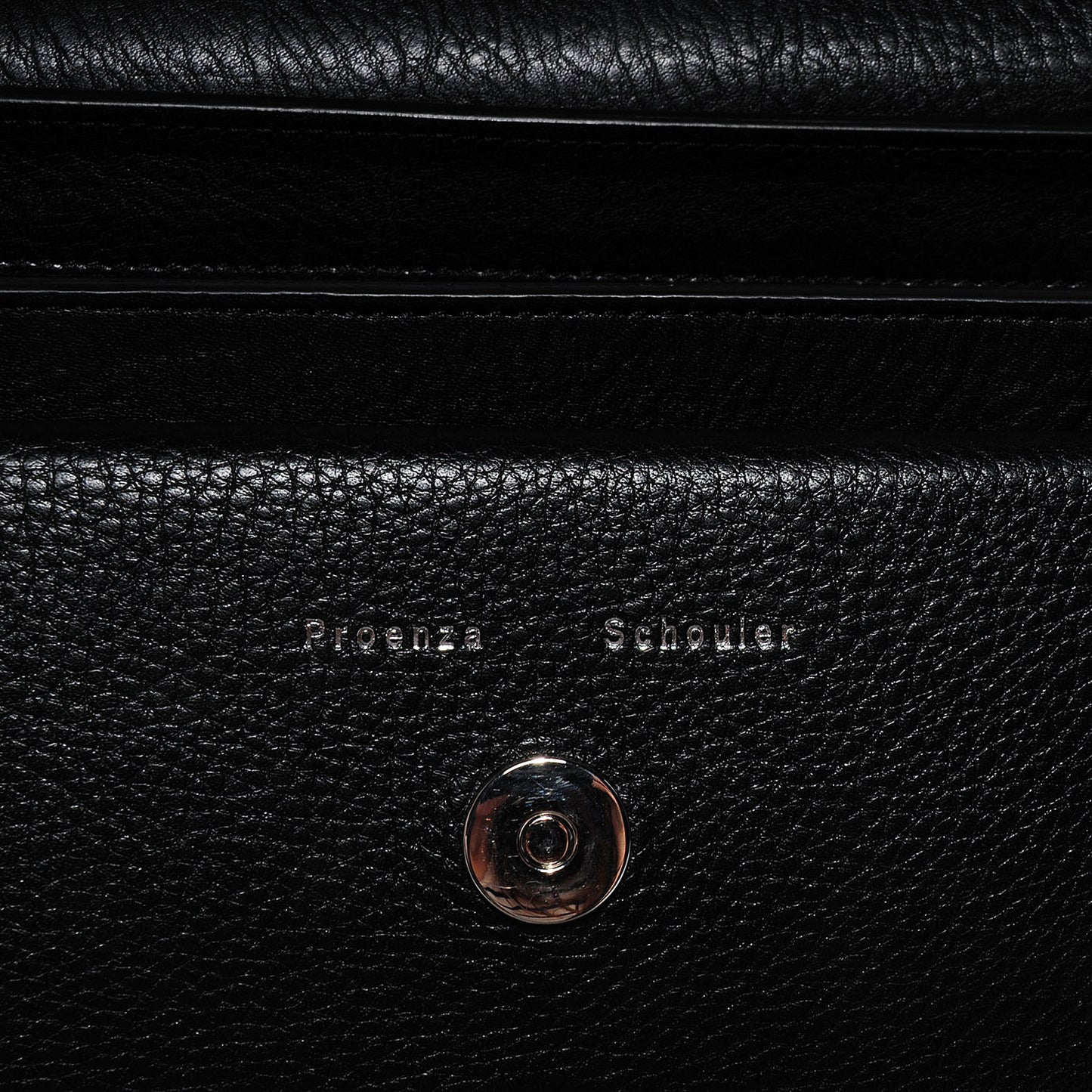 Textured Leather PS11 Classic Shoulder Bag Black