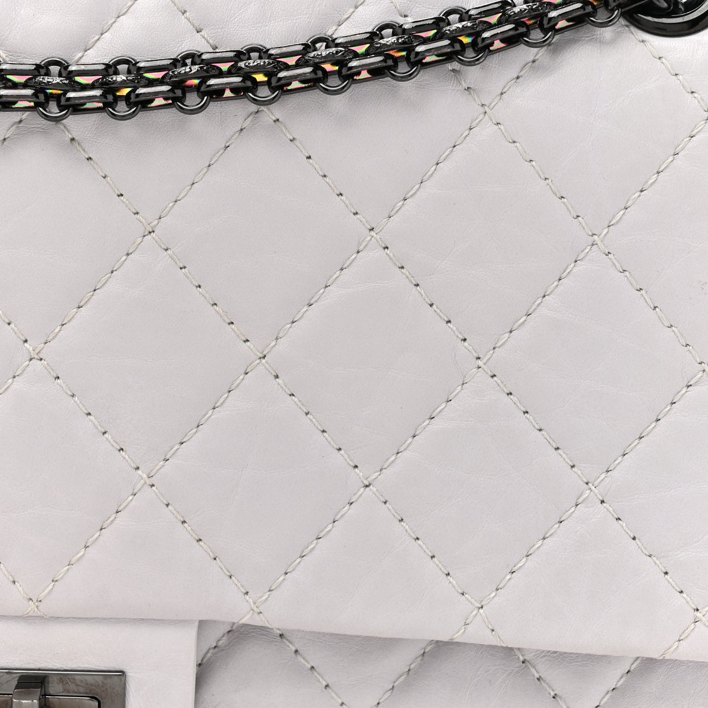 Aged Calfskin Quilted 2.55 Reissue 226 Flap White