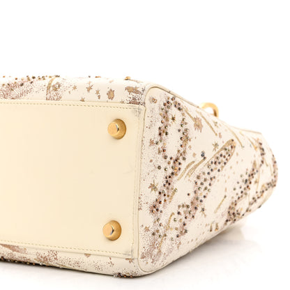 Christian Dior Smooth Calfskin Embroidered I Feel Blue Medium Lady Dior White Multicolor 11 of 14