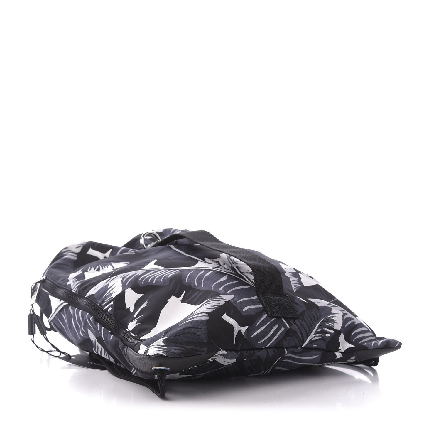 Nylon Printed Drawstring Backpack Black