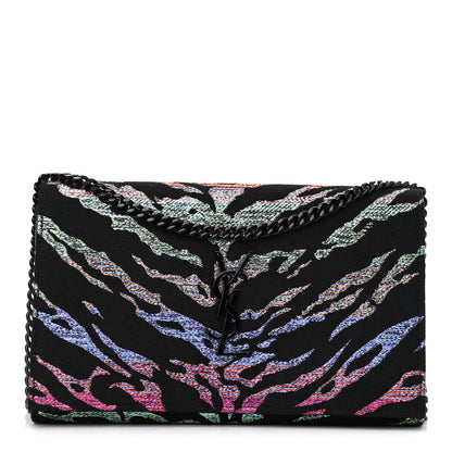 Saint Laurent Tiger Burnout Monogram Chain Wallet Multicolor 1 of 12
