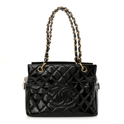 Chanel Patent Quilted Petit Timeless Tote PTT Black 1 of 11