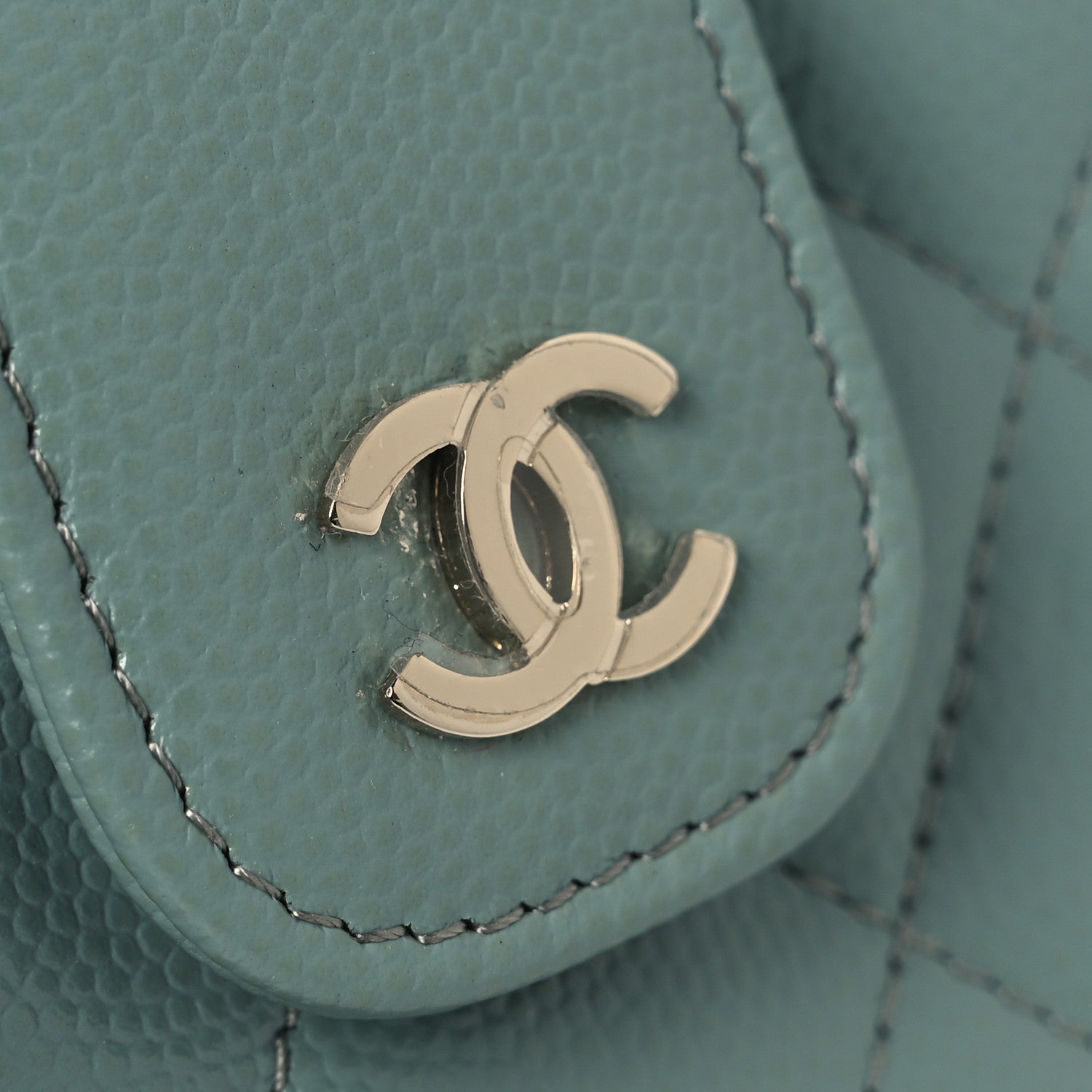 Chanel Caviar Quilted Phone Holder Wallet on Removable Chain Light Blue 18 of 18
