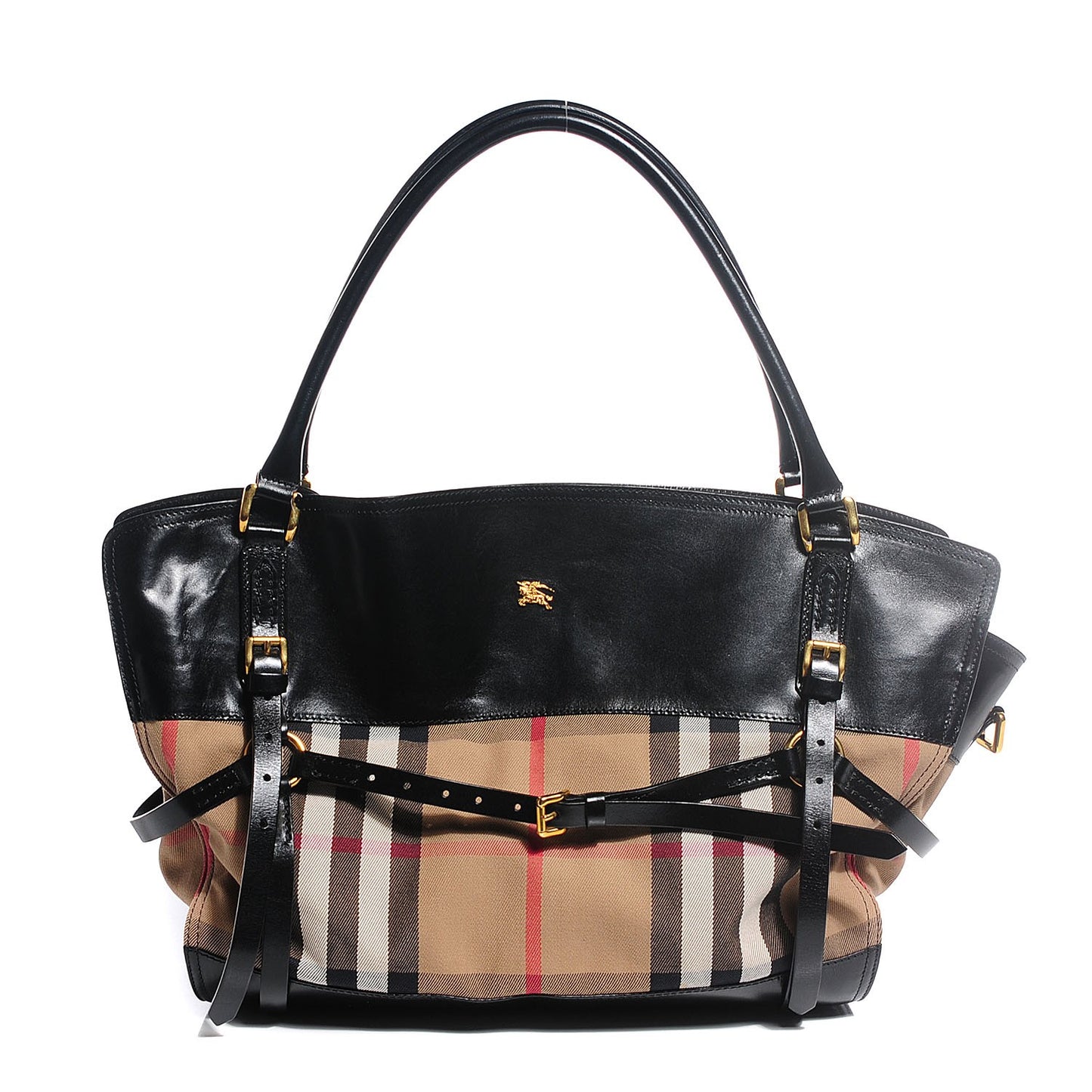 House Check Bridle Calfskin Kent Bag Black