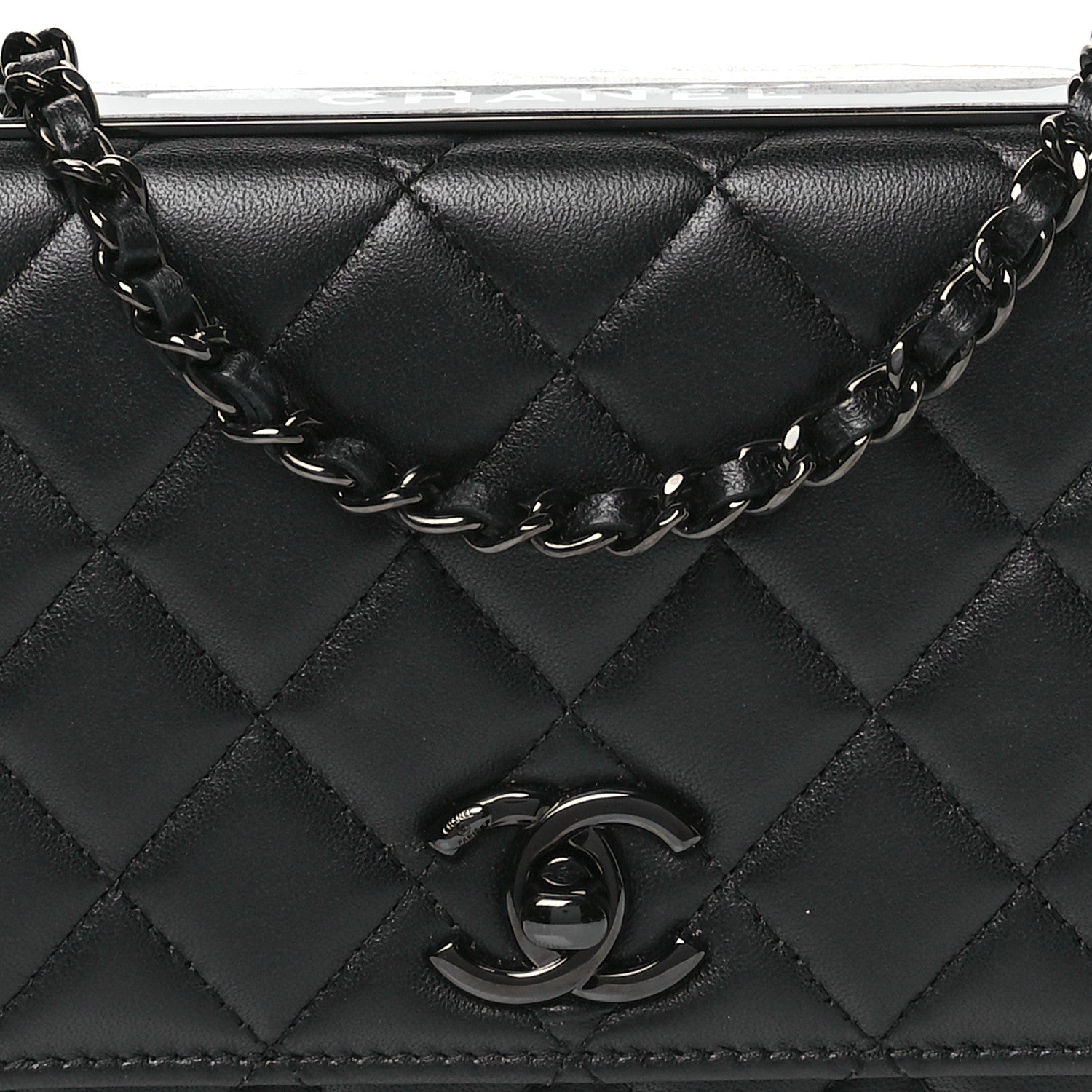 Chanel Lambskin Quilted Trendy CC Wallet On Chain WOC So Black 9 of 12