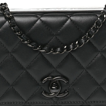 Chanel Lambskin Quilted Trendy CC Wallet On Chain WOC So Black 9 of 12