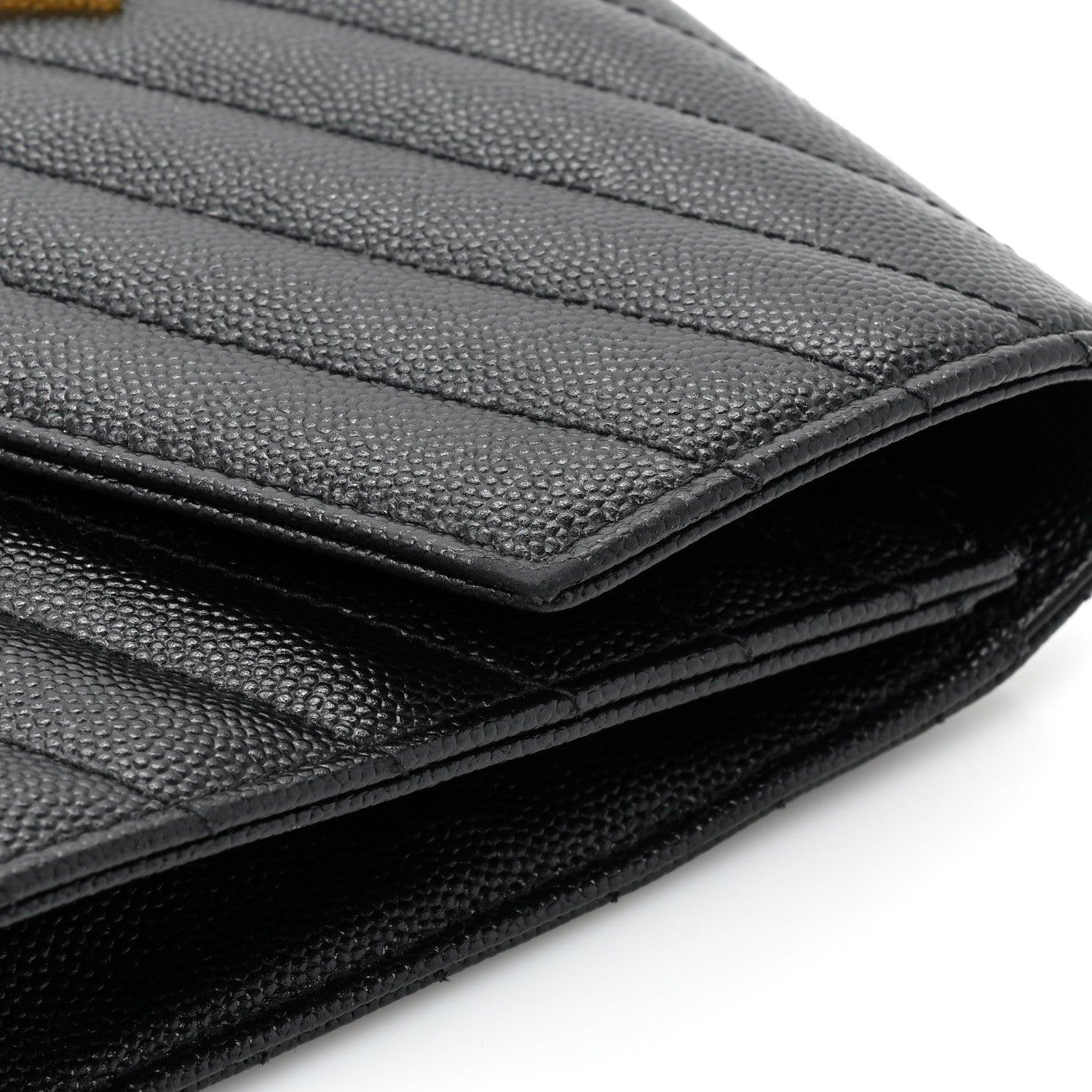 Saint Laurent Grain De Poudre Matelasse Chevron Monogram Envelope Clutch Black 11 of 15