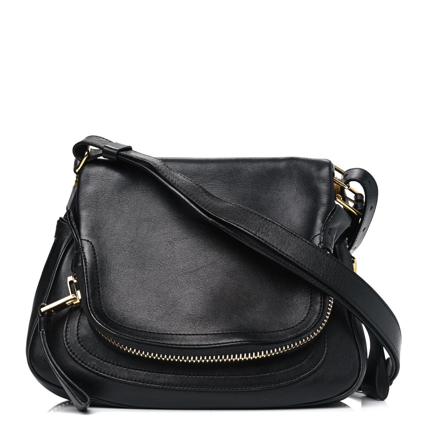 Calfskin Medium Jennifer Crossbody Bag Black