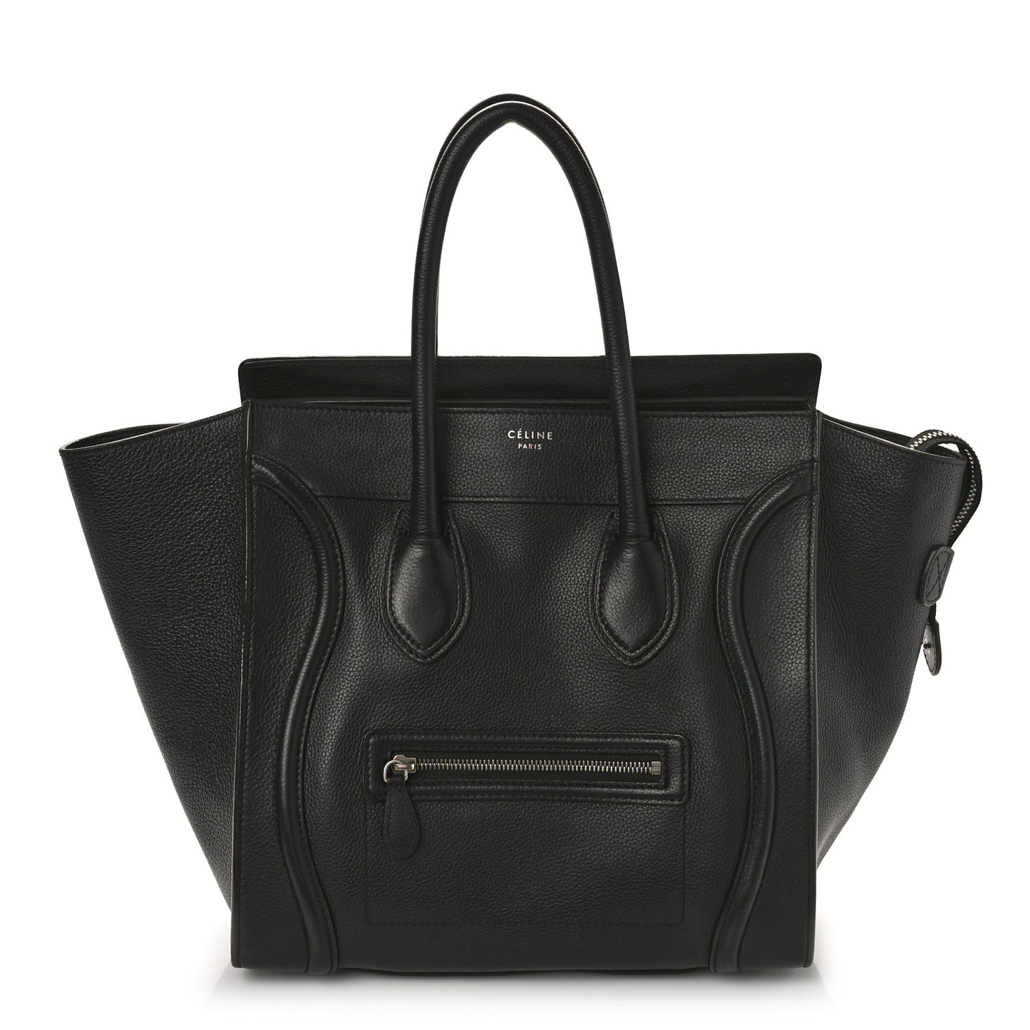 Drummed Calfskin Mini Luggage Black