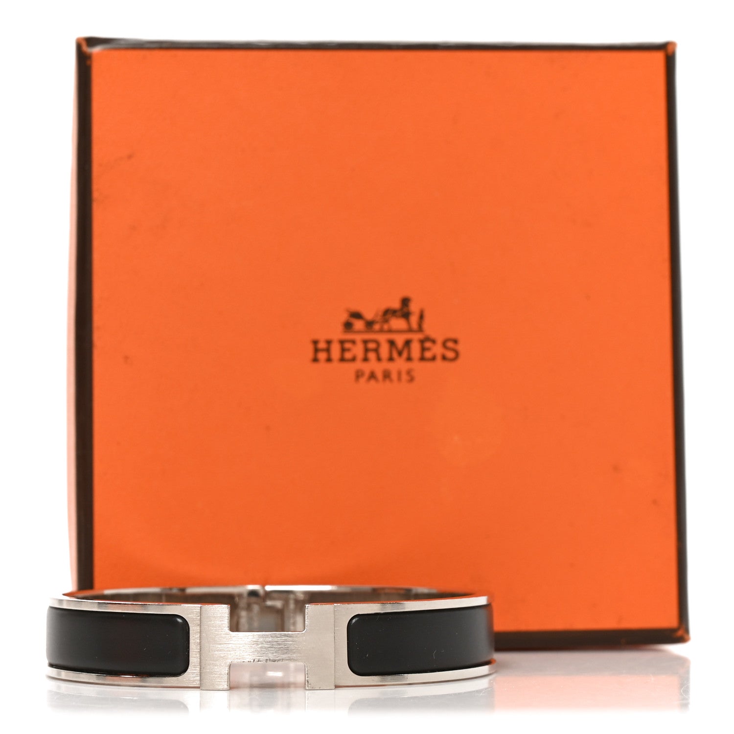 Hermes Matte Enamel Narrow Clic Clac HH Bracelet T4 Black 5 of 5