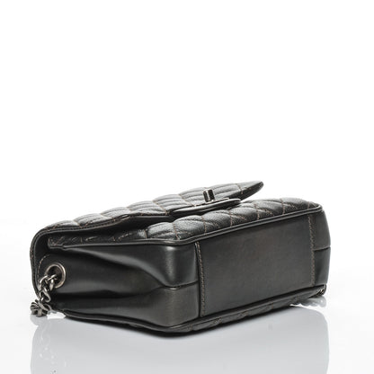 Chanel Metallic Goatskin Quilted Small Rock In Rome Flap Charcoal 12 of 16