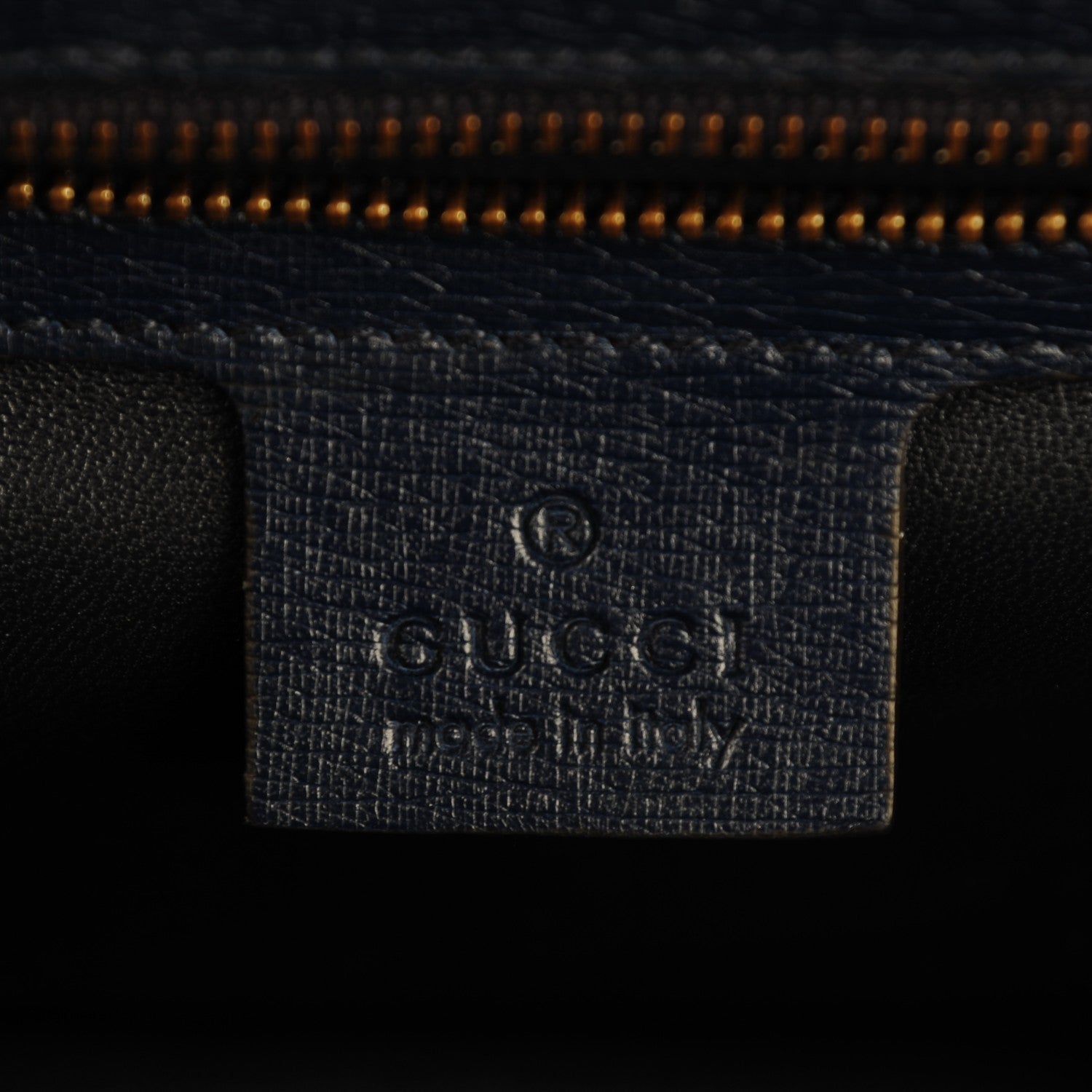 Gucci Textured Calfskin Heartbeat Print Clutch Blue 6 of 7