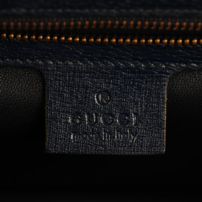 Gucci Textured Calfskin Heartbeat Print Clutch Blue 6 of 7