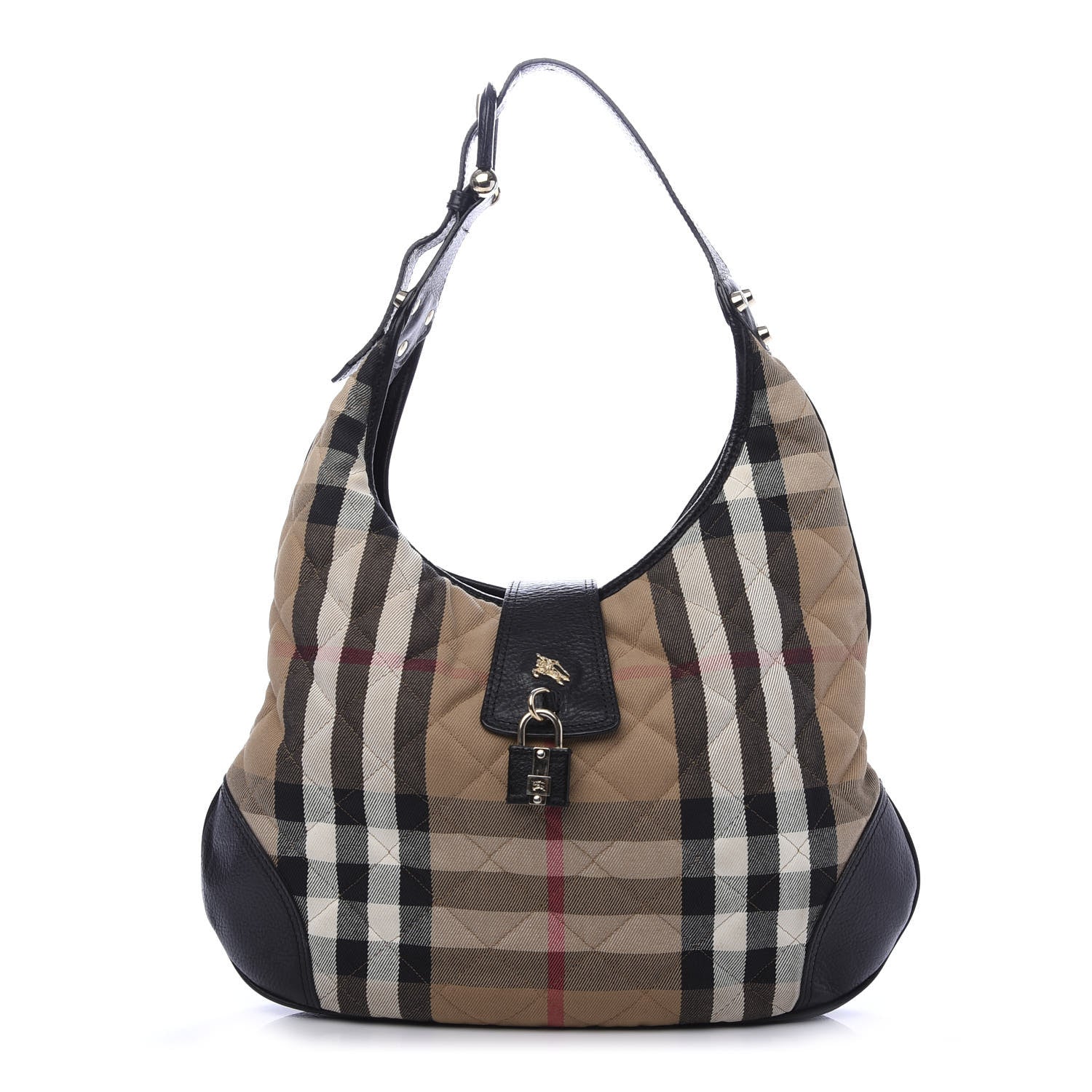 Burberry House Check Quilted Brook Hobo 1 of 15