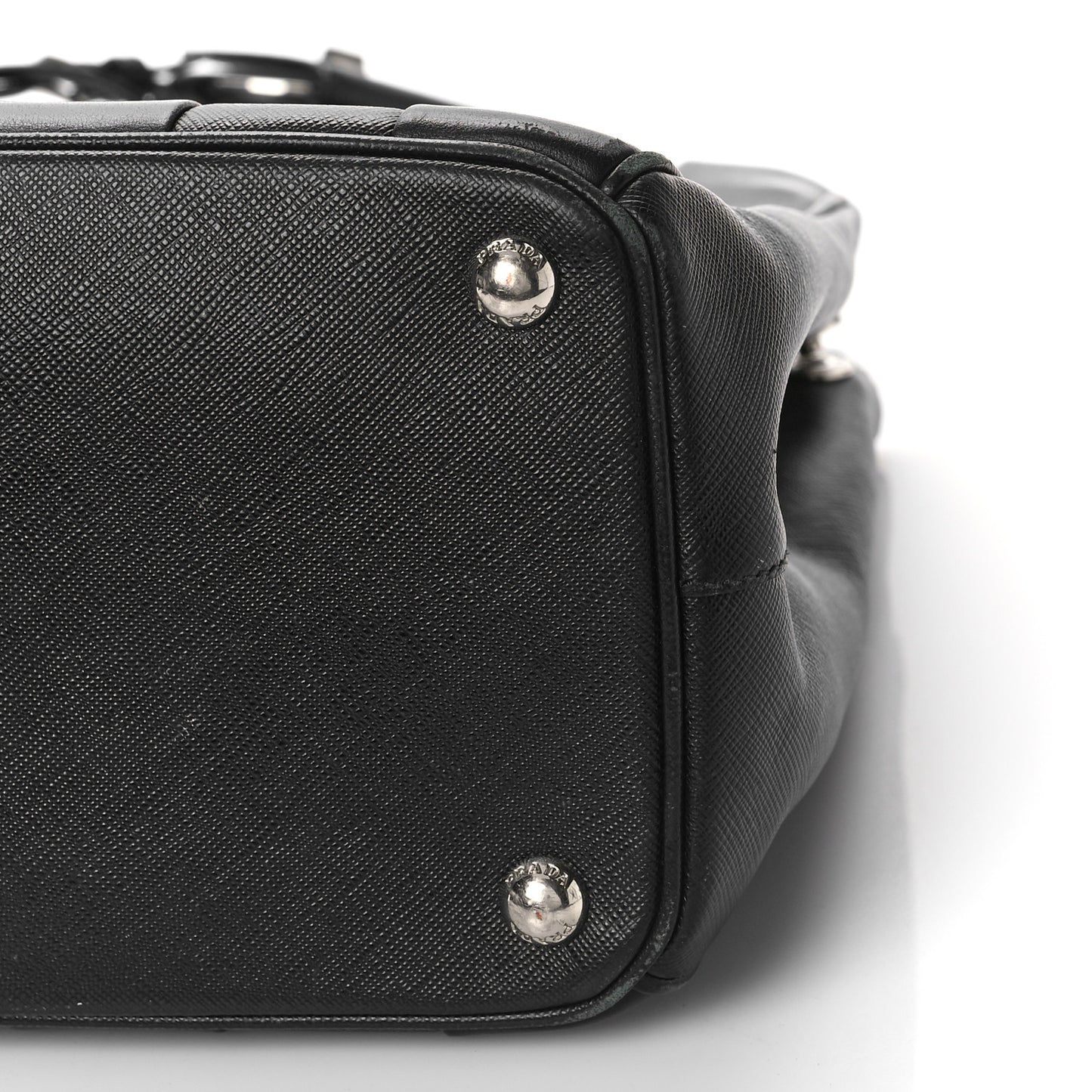 Saffiano City Calf Medium Galleria Double Zip Tote Black