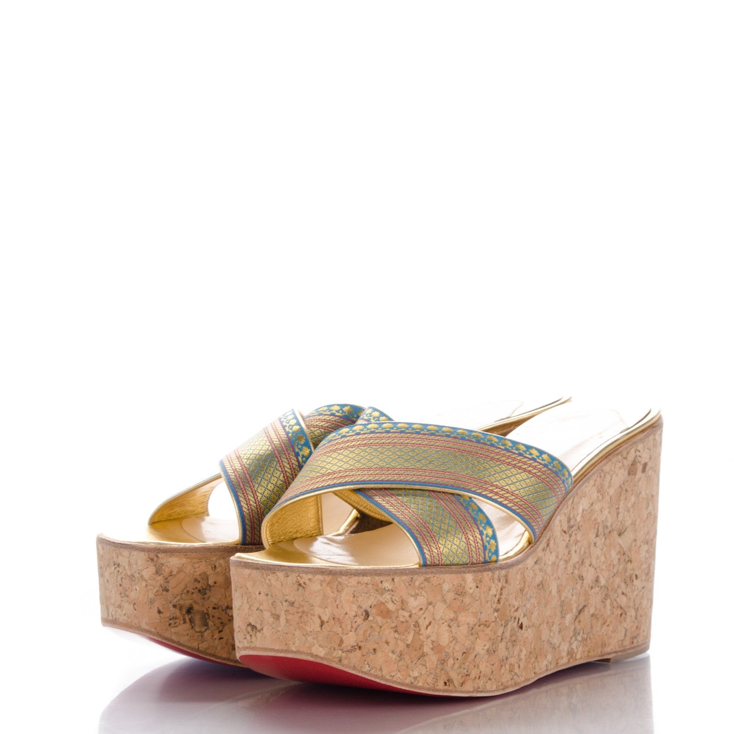 Christian Louboutin Cork Printed Slide Platform 40 3 of 7