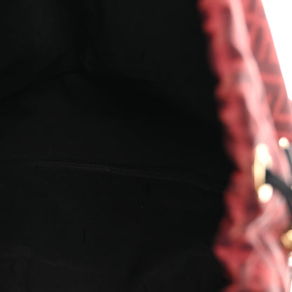 Fendi Recycled Fabric Jacquard Vitello Grace FF 1974 Large Fendi Strike Backpack Rosso Marlboro Black 5 of 10