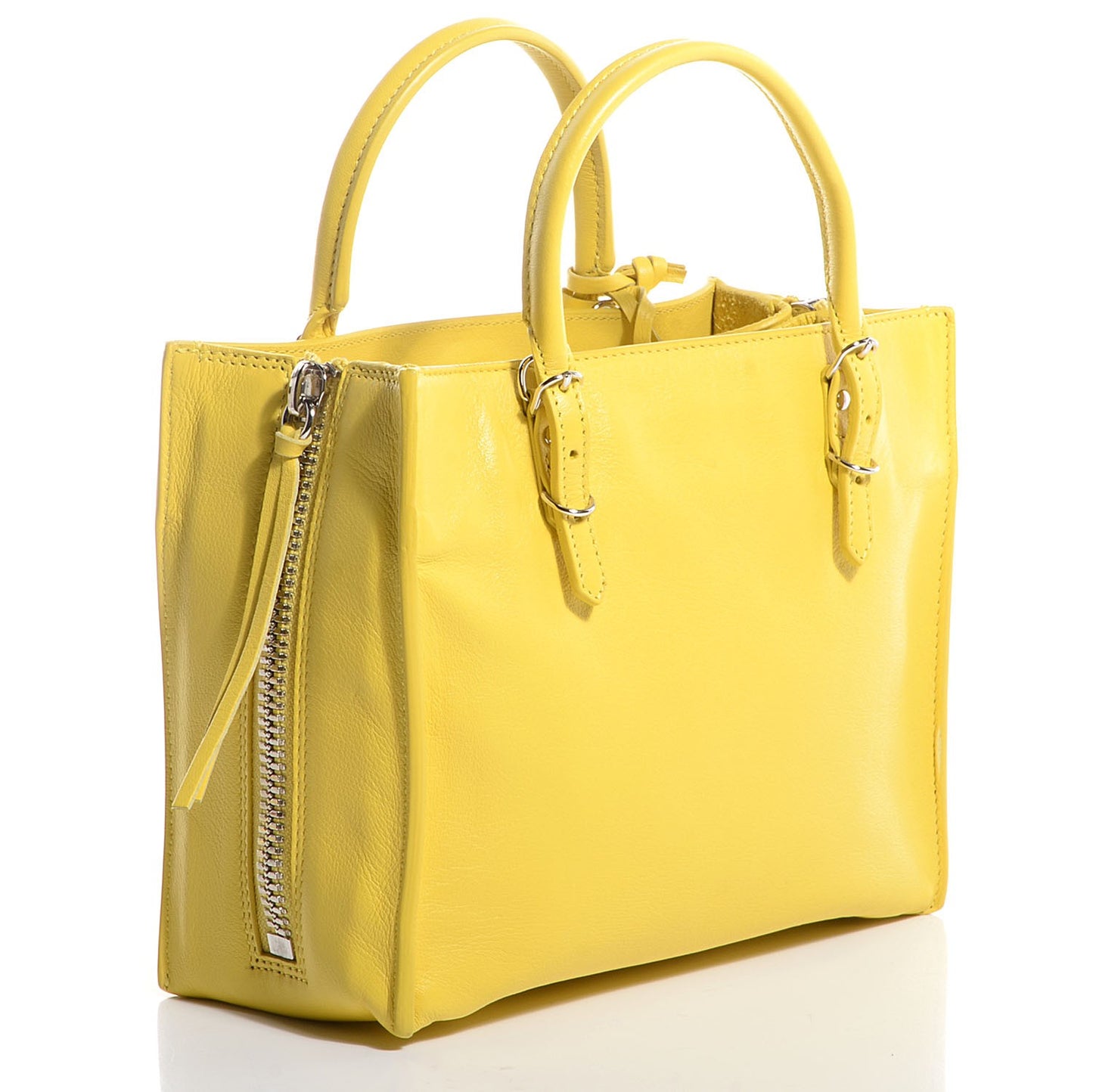 Calfskin Papier Mini A4 Tote Jaune Soleil