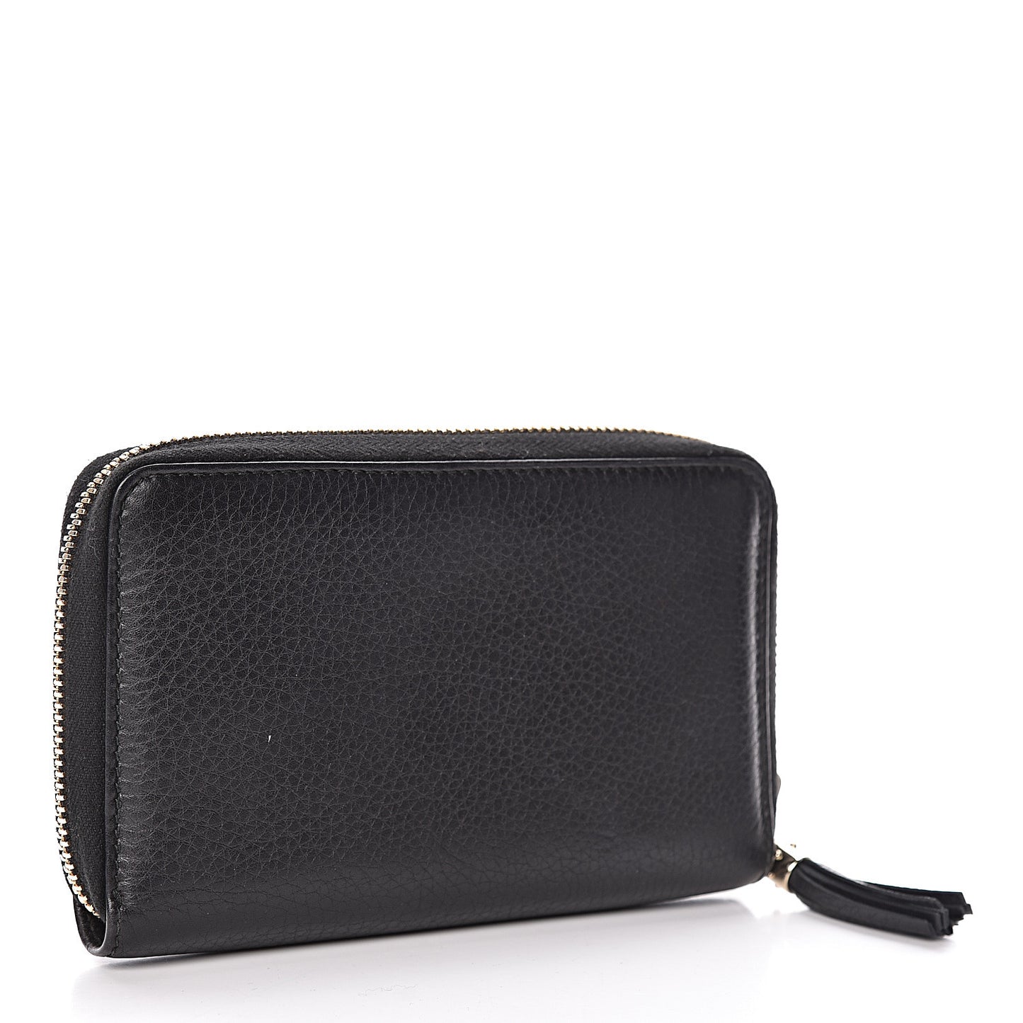 Pebbled Calfskin Medium Soho Zip Around Wallet Black