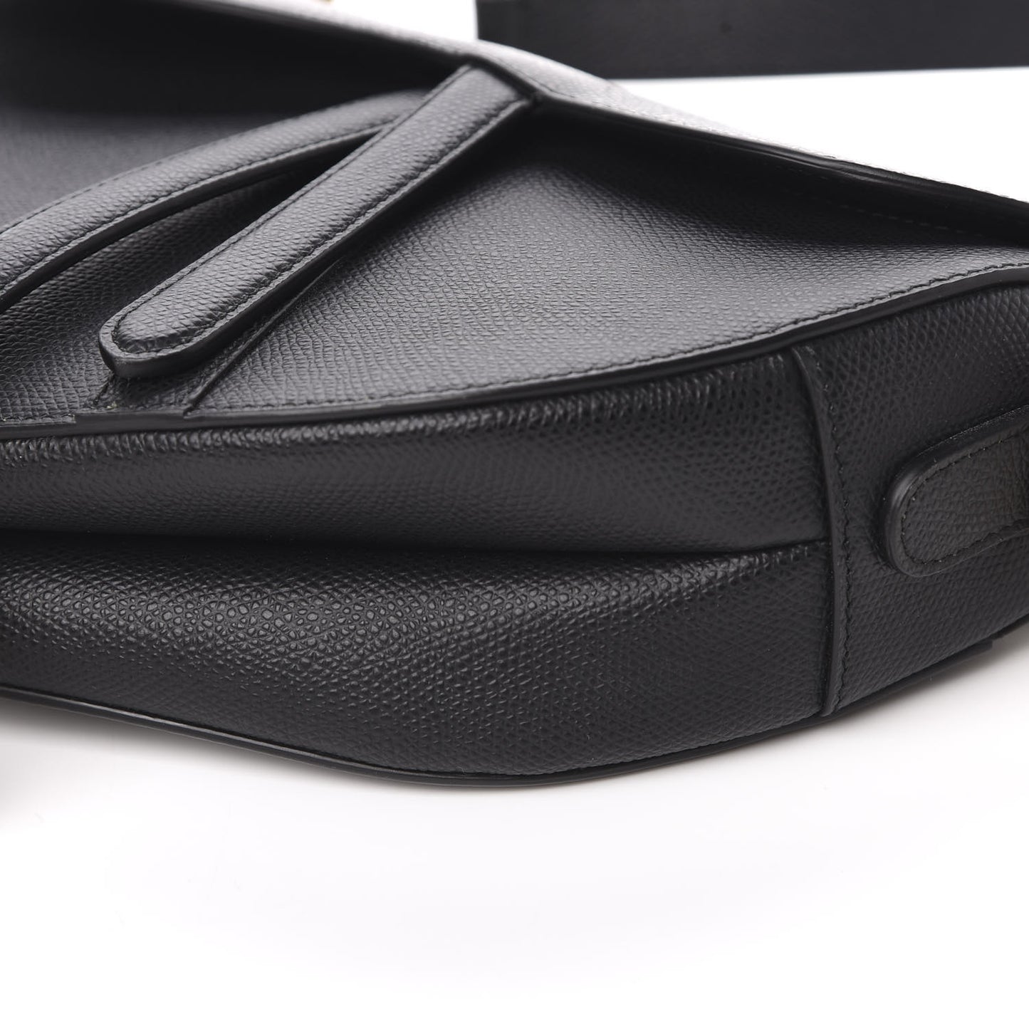 Grained Calfskin Saddle Bag Black