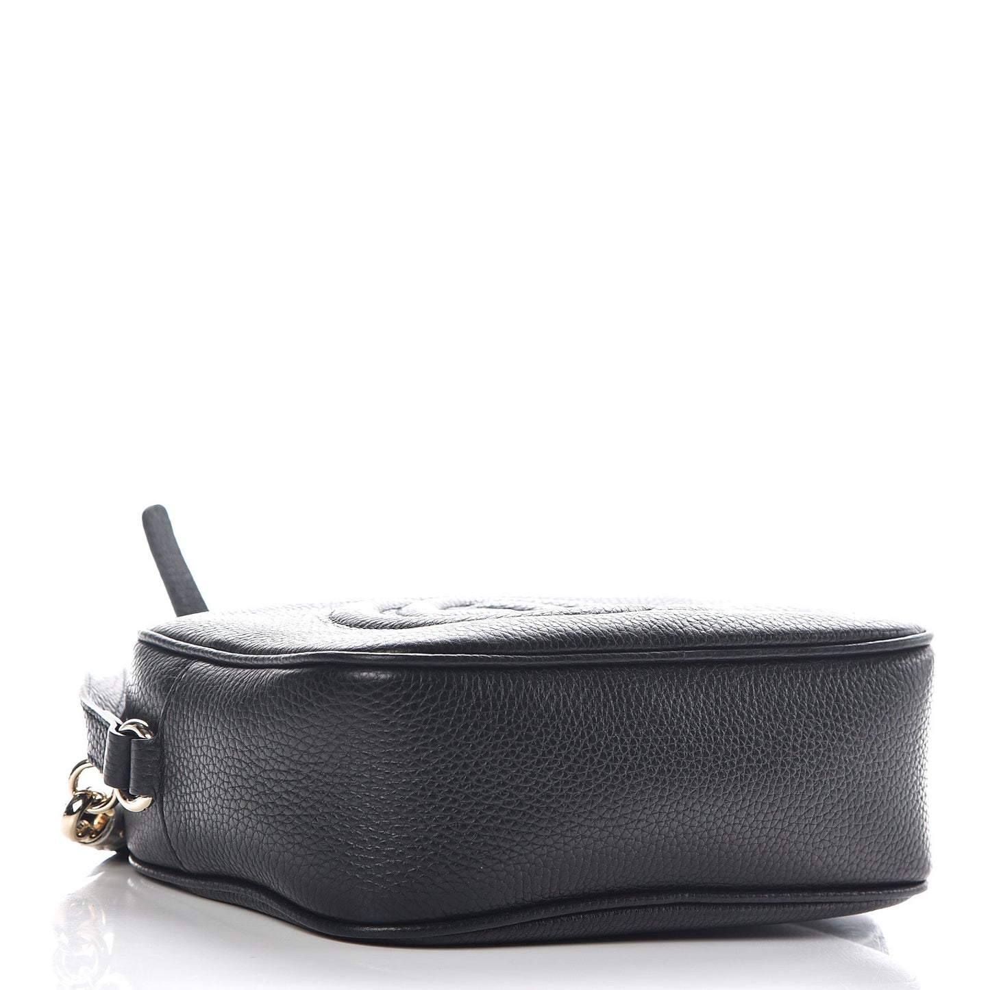 Pebbled Calfskin Small Soho Disco Bag Black