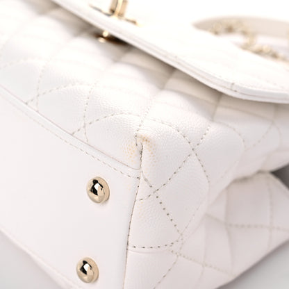 Chanel Caviar Quilted Mini Coco Handle Flap White 9 of 13