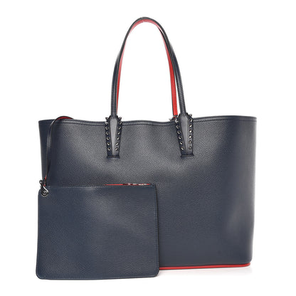 Christian Louboutin Calfskin Spikes East West Cabata Tote Navy 3 of 8