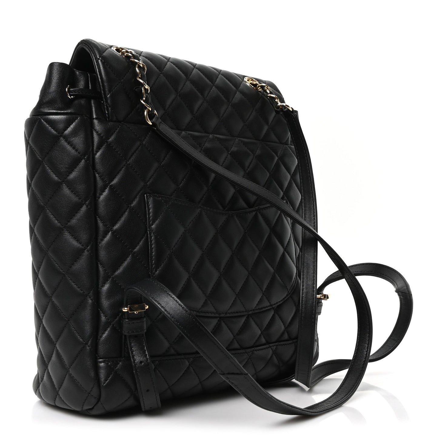 Lambskin Quilted Large Urban Spirit Backpack Black