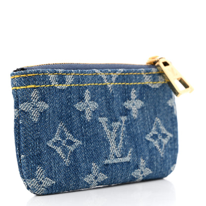 Louis Vuitton Monogram Denim Key Pouch Denim Blue 3 of 7