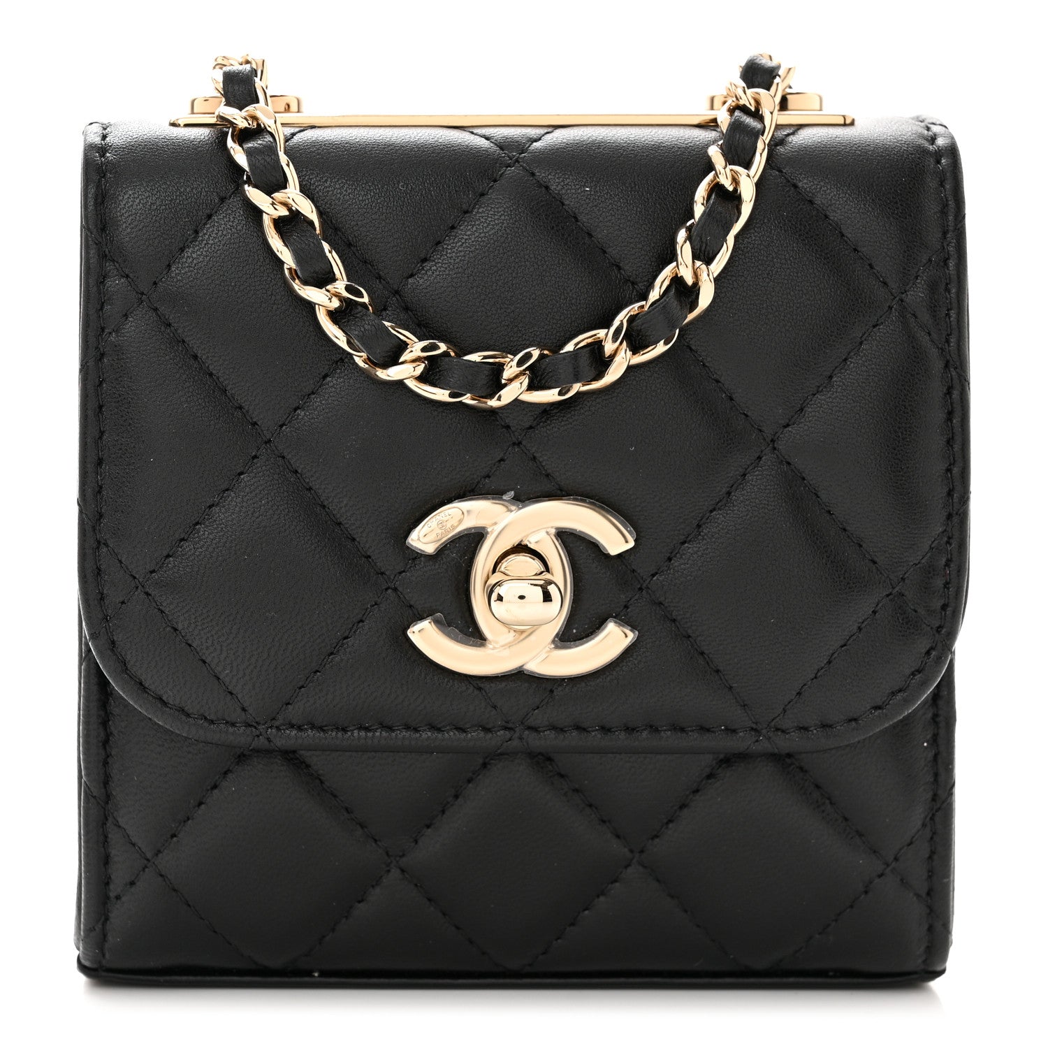 Chanel Lambskin Quilted Mini Trendy CC Chain Wallet Black 1 of 10