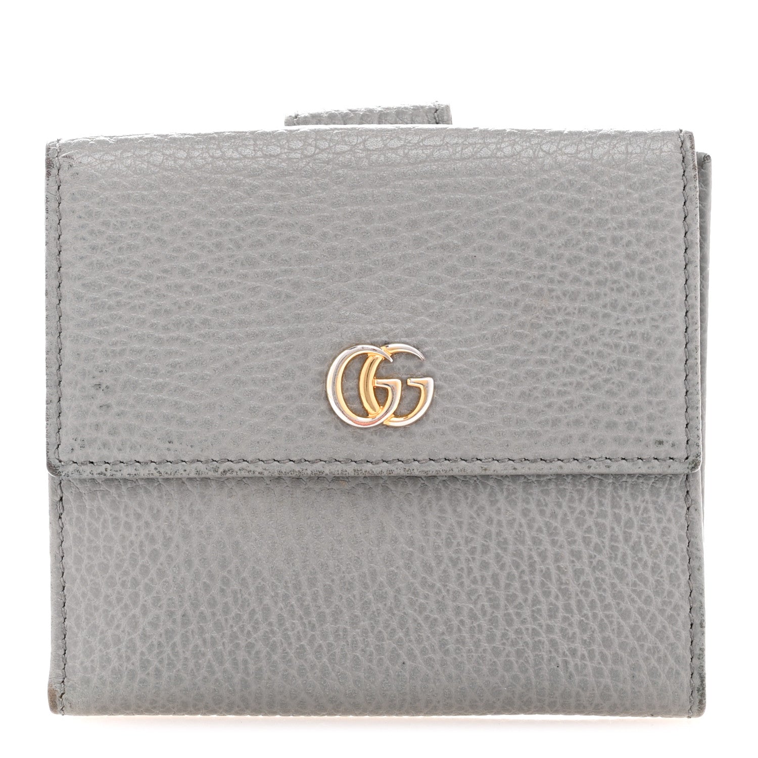 Gucci Dollar Calfskin Double G French Flap Wallet Grey 1 of 12