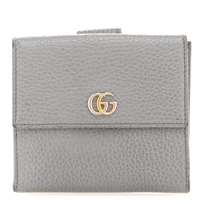 Gucci Dollar Calfskin Double G French Flap Wallet Grey 1 of 12