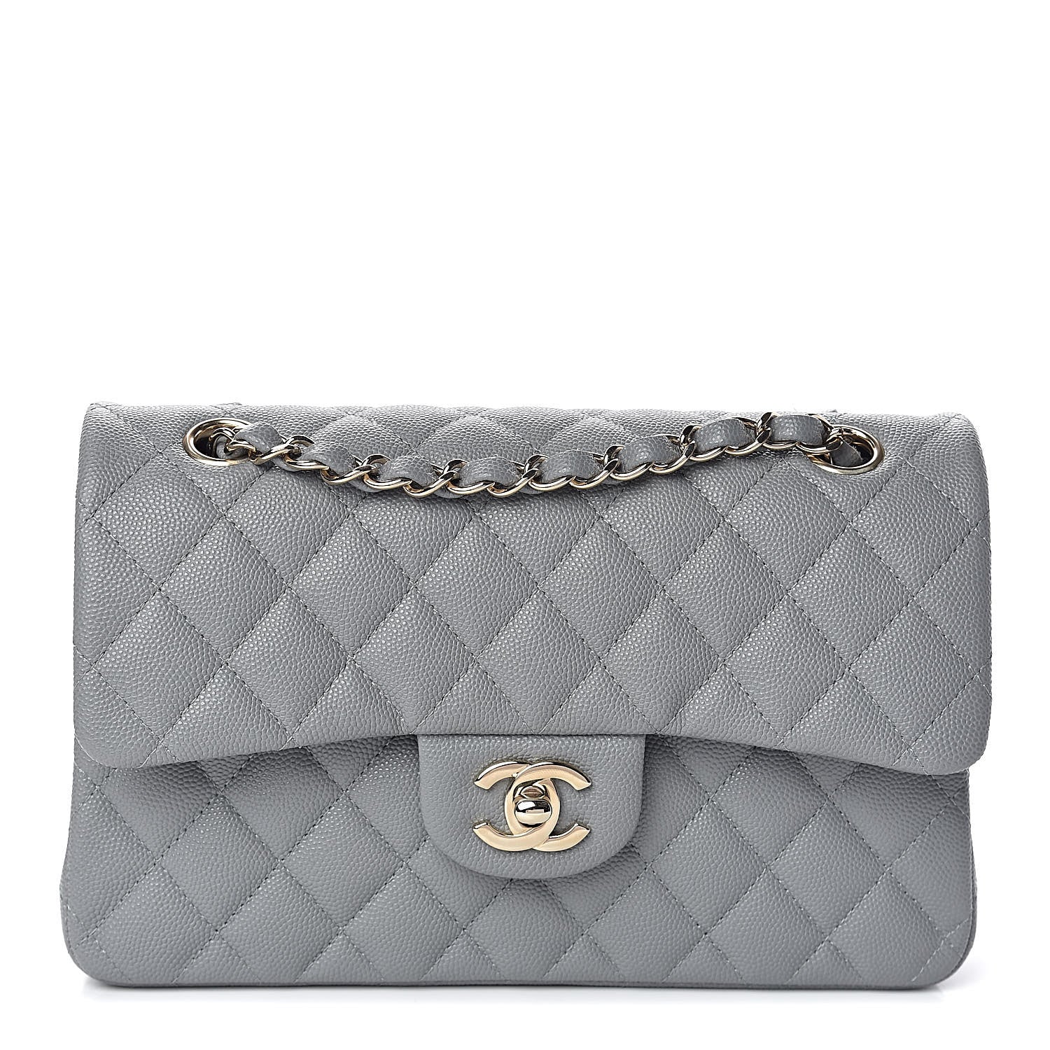 Chanel Caviar Quilted Small Double Flap Grey 1 of 11