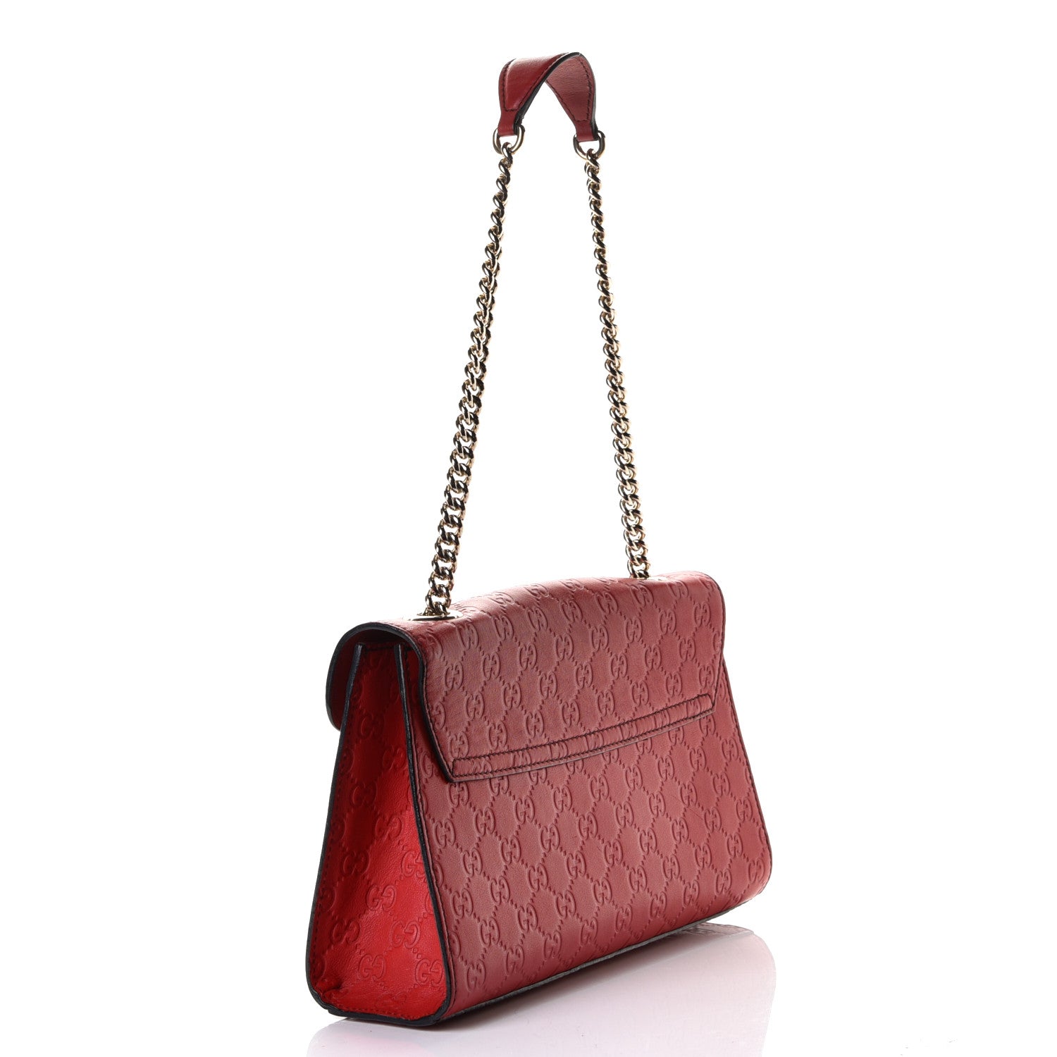 Gucci Guccissima Medium Emily Chain Shoulder Bag Red 2 of 6