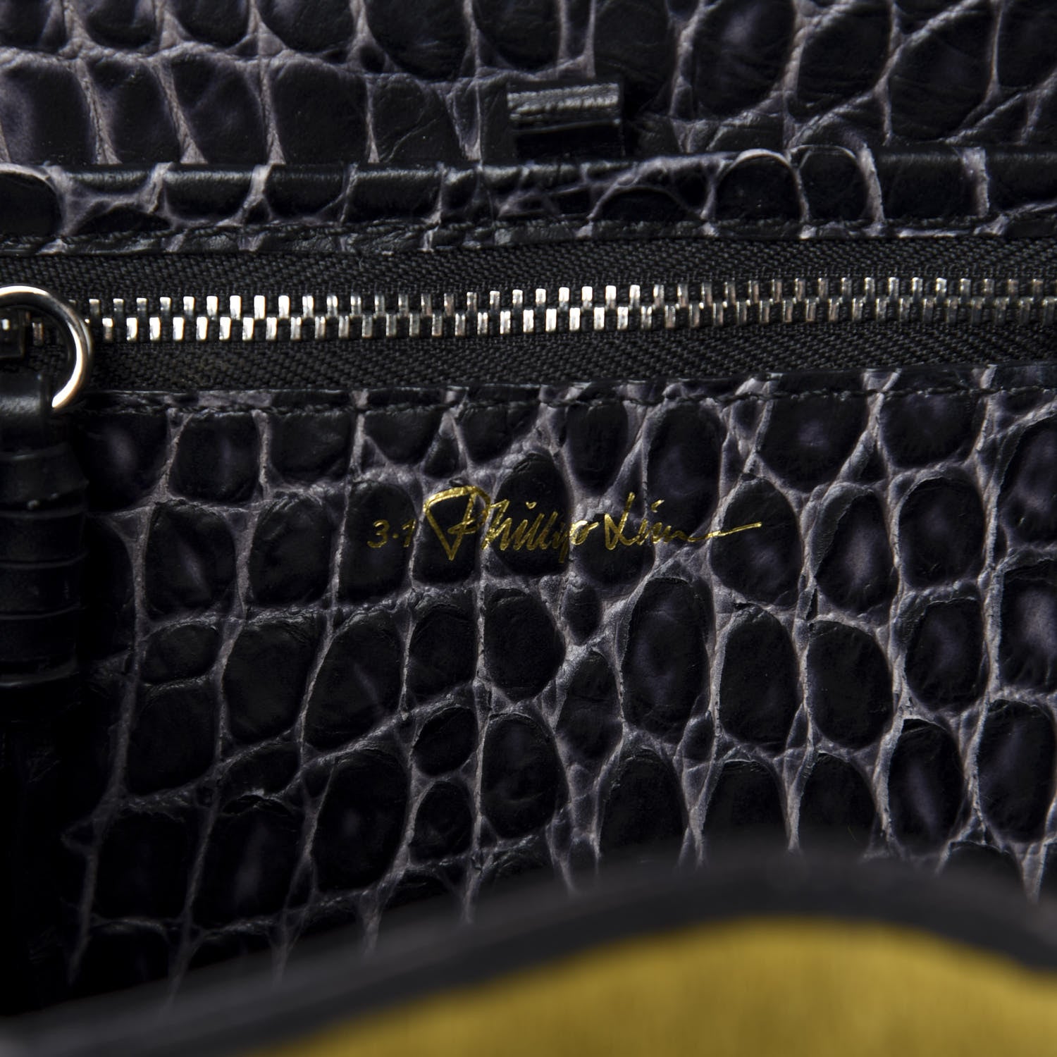 3.1 Phillip Lim 3.1 Calf Hair Calfskin Crocodile Embossed Mini Pashli Satchel Antique Grey Olive 8 of 10