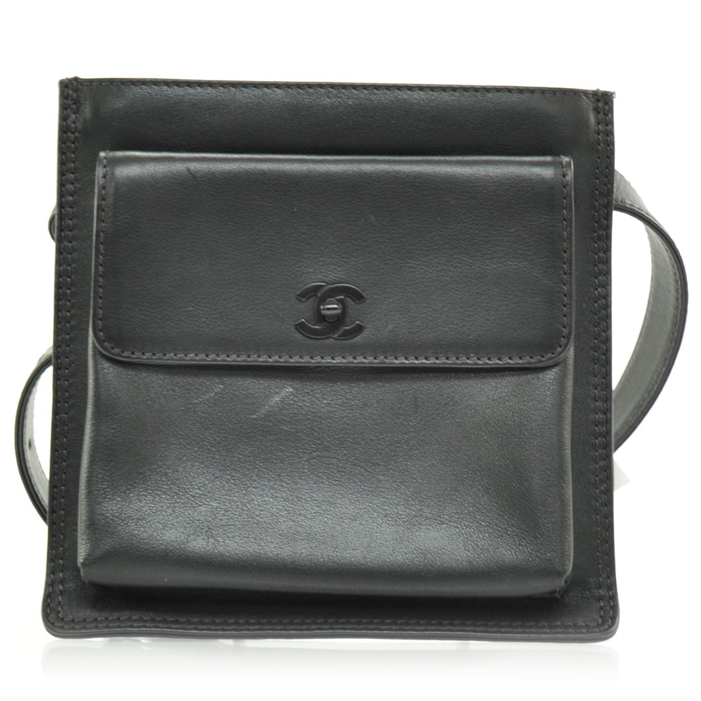 Lambskin Flap Belt Bag 80 32 Black