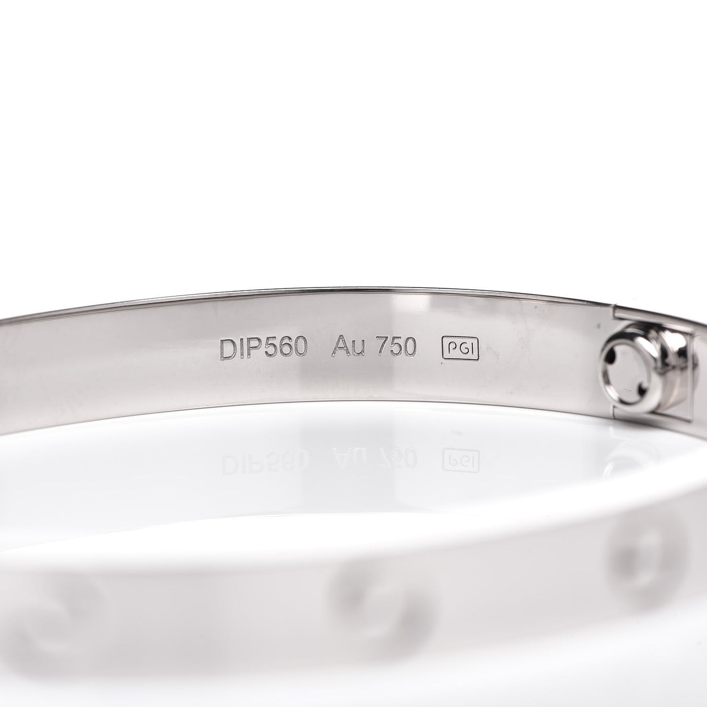 18K White Gold LOVE Bracelet 17