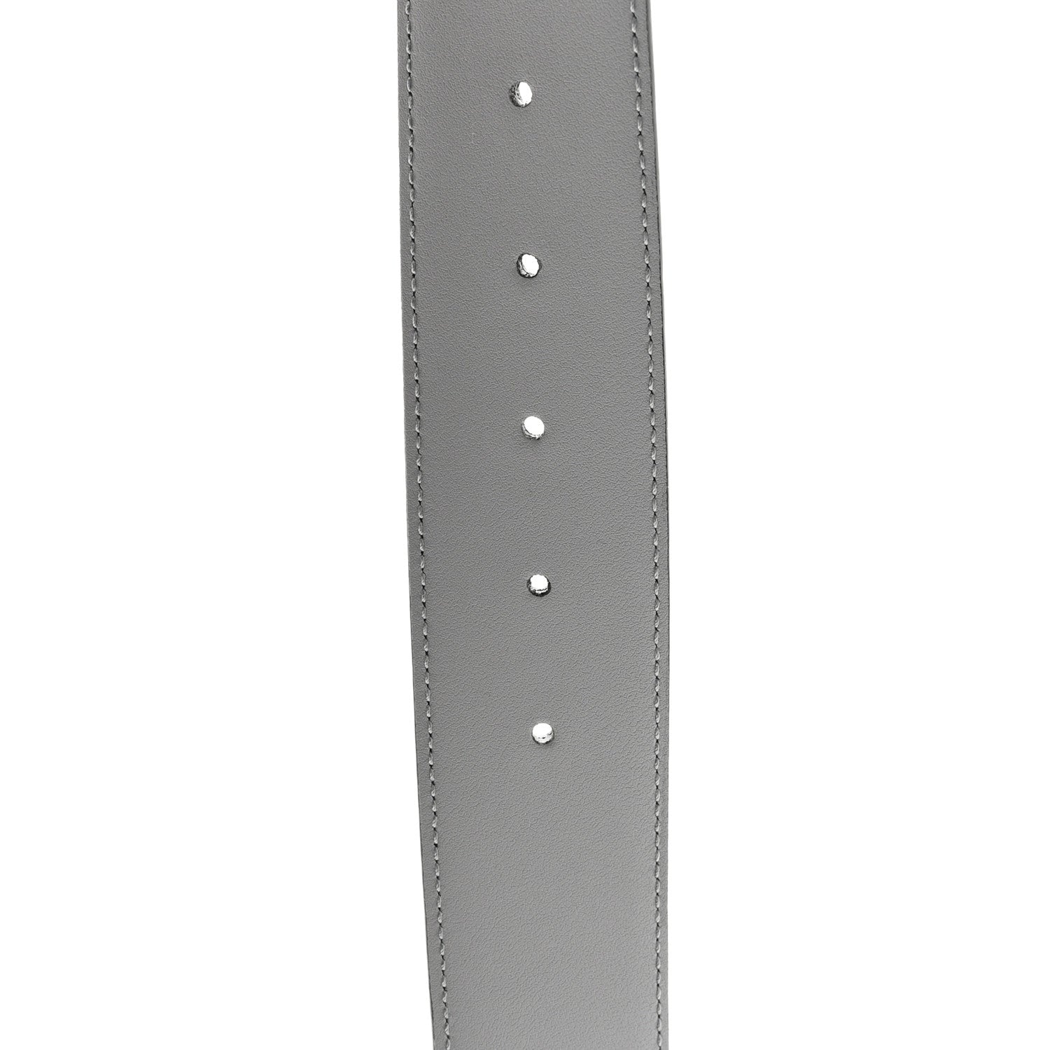 Gucci Azalea Calfskin Enamel Monochrome Double G 30mm 90 36 Belt Deep Grey 4 of 4