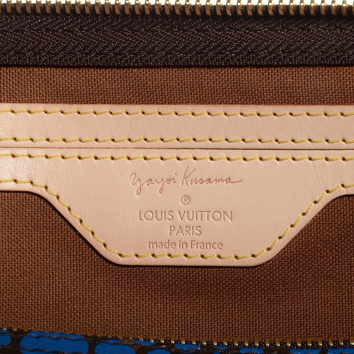 Louis Vuitton Monogram Kusama Town Speedy 30 Blue 6 of 7