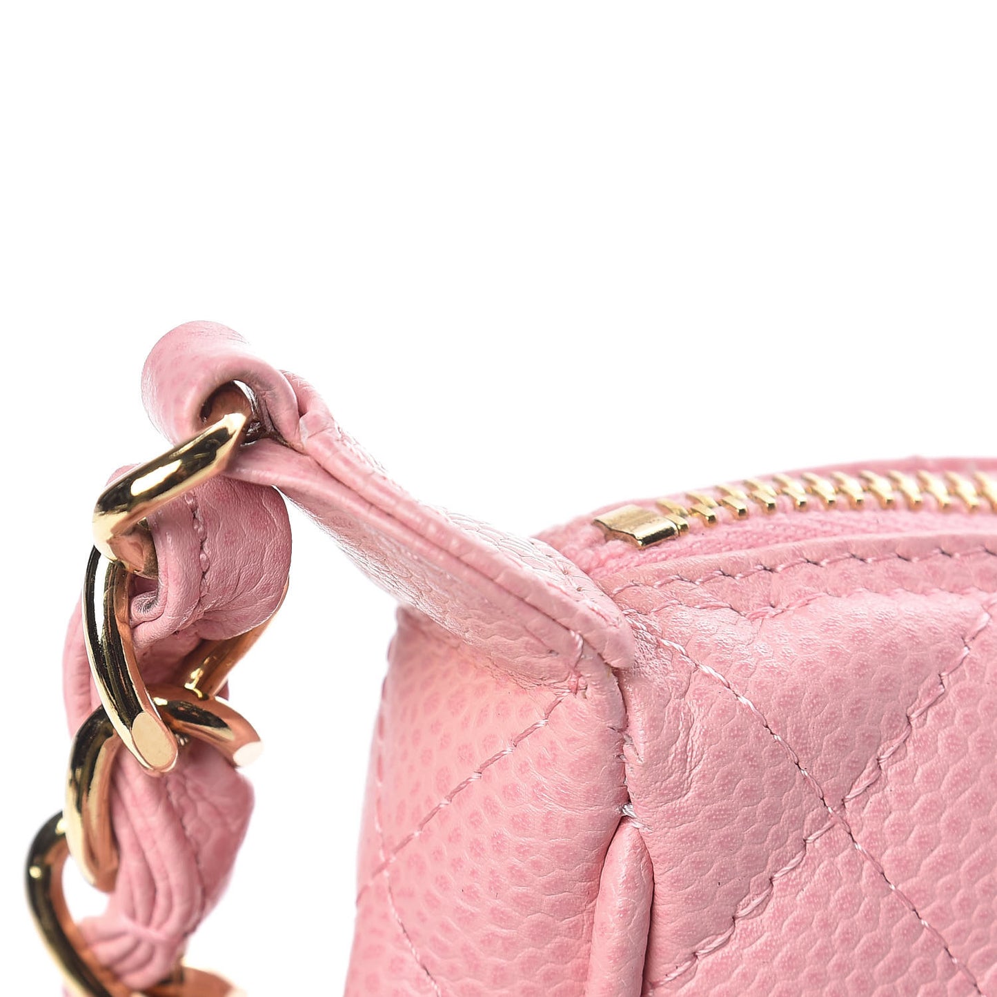 Caviar Quilted Pochette Pink