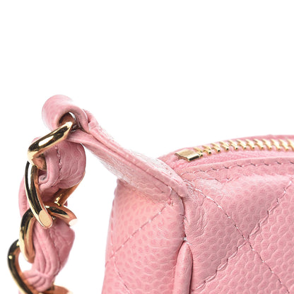 Chanel Caviar Quilted Pochette Pink 15 of 23