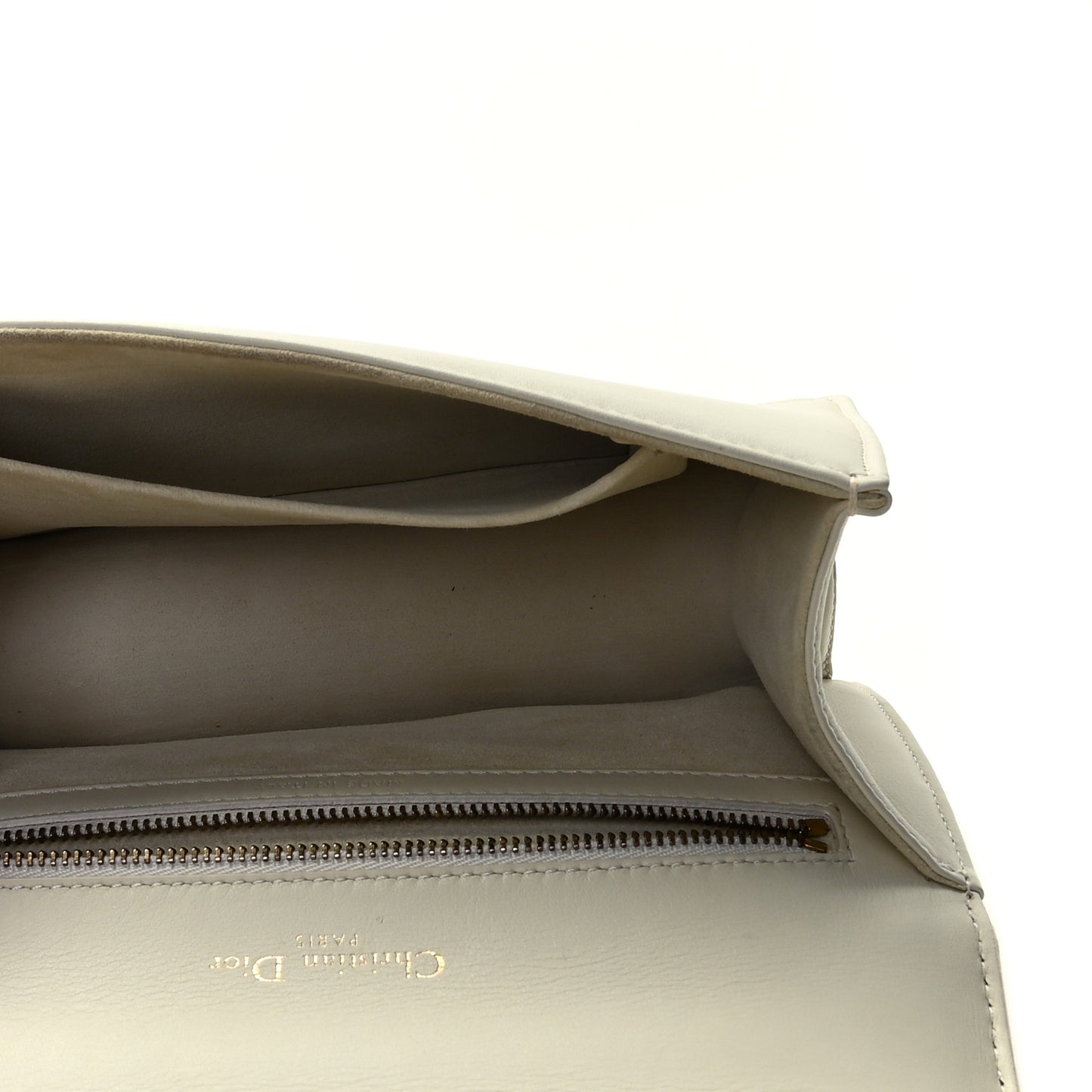 Lambskin Studded Small Diorama Flap Bag Off White