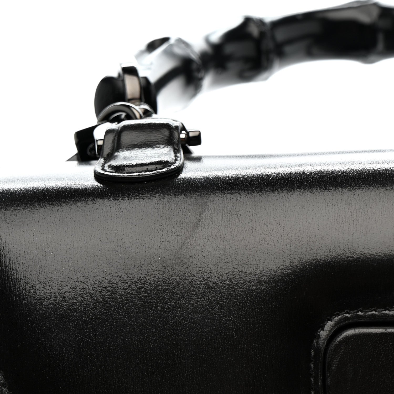 Gucci Boarded Dyana Lux Calfskin Web Monochrome Medium Bamboo 1947 Top Handle Bag Black 18 of 19