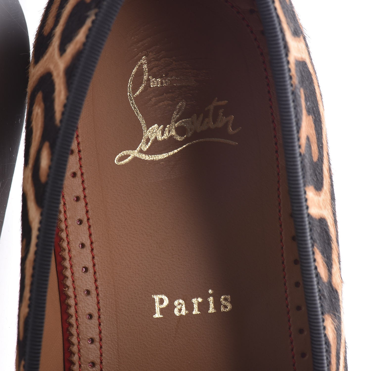 Christian Louboutin Leopard Print Pony Hair Mens By the Sofa Flat Loafers 43 Black Brown 7 of 10