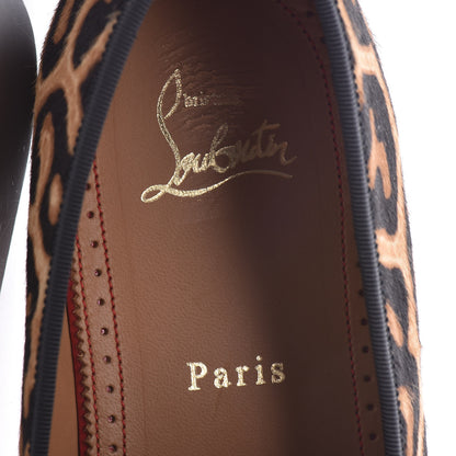Christian Louboutin Leopard Print Pony Hair Mens By the Sofa Flat Loafers 43 Black Brown 7 of 10