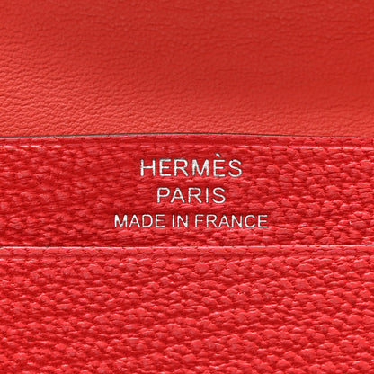 Hermes Chevre Mysore Bearn Card Holder Wallet Rose Texas 6 of 9
