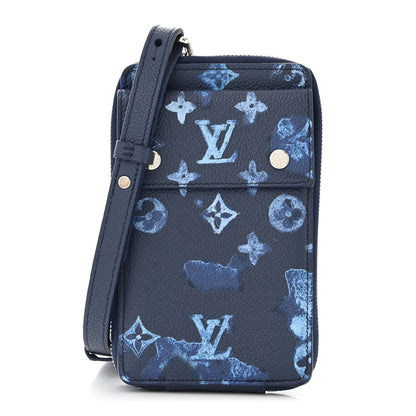 Louis Vuitton Monogram Ink Watercolor Phone Pouch Blue 1 of 10