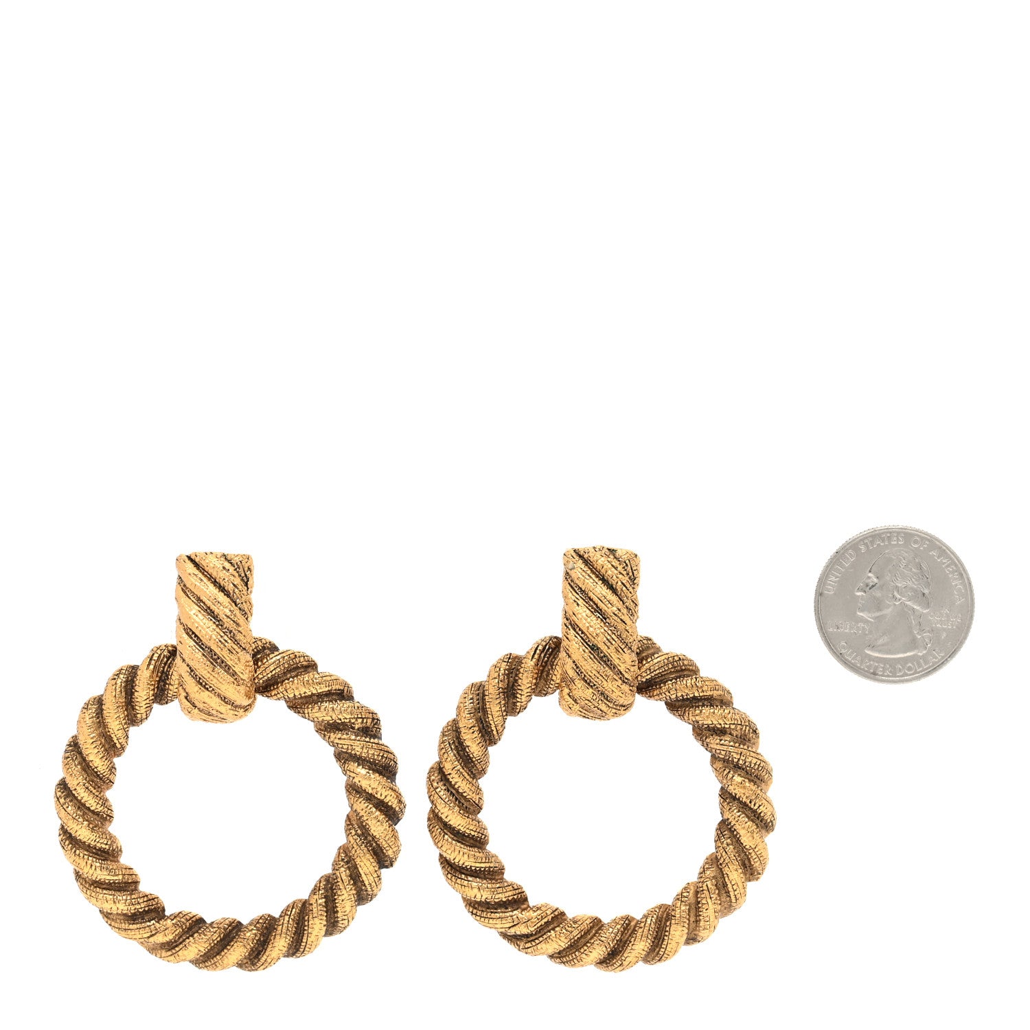 Chanel Twisted Hoop Clip On Earrings Gold 2 of 4