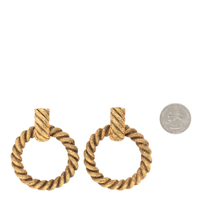 Chanel Twisted Hoop Clip On Earrings Gold 2 of 4