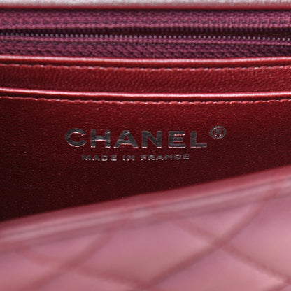 Chanel Iridescent Lambskin Quilted Mini Square Flap Burgundy 6 of 11
